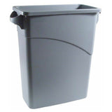 Rubbermaid RBMD1971258 16 Gal Gray Trash Can Slim Jim W/ Handles