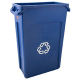 Rubbermaid 3540-07 Slim Jim Recycling Can 23 Gal Blue With Handles