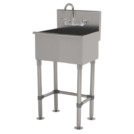 Advance Tabco WSS-16-25-FM-F Service Sink Splash Mount Faucet Provision With Stainless Steel Legs And Flanged Feet