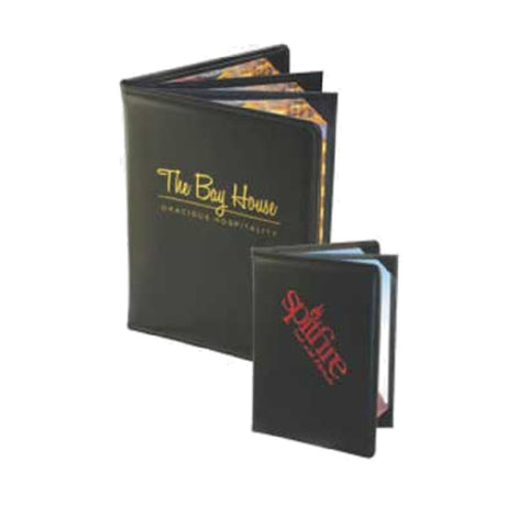 Menu Solutions E180BD Menu Cover Holds 4-1/4" X 14" Quad Book With 6 Views