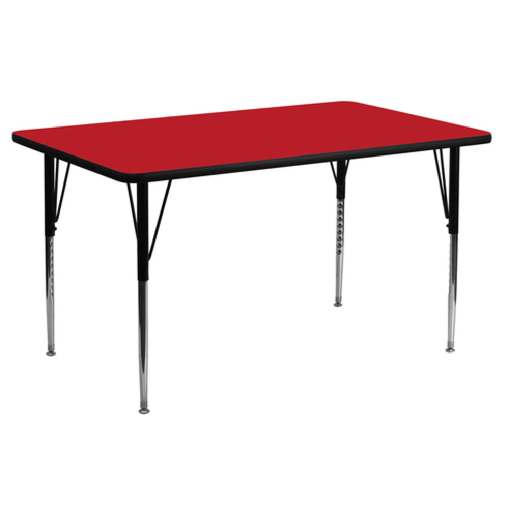 Flash Furniture XU-A2460-REC-RED-H-A-GG Activity Table 60"W X 24"D X 21-1/4" To 30-1/4" Adjustable Height