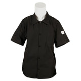 Mercer Culinary M60200BK4X Millennia® Unisex Cook Shirt (5) Traditional Buttons Mesh Back