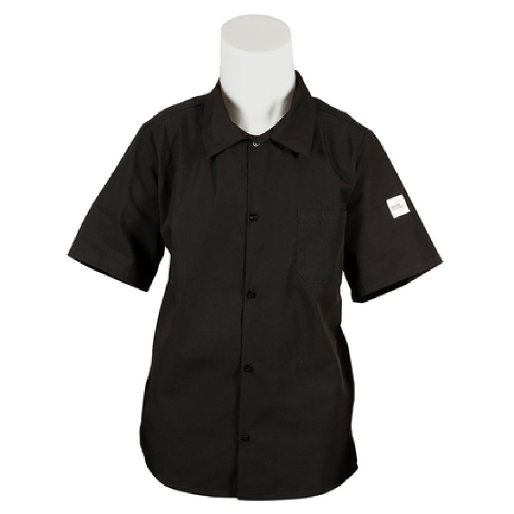 Mercer Culinary M60200BKXS Millennia® Unisex Cook Shirt (5) Traditional Buttons Mesh Back