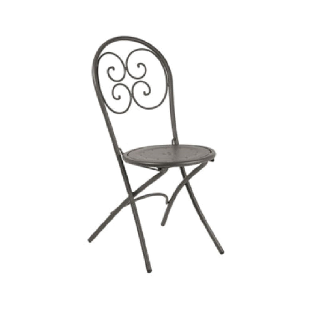 Emuamericas Llc 924 Pigalle Folding Side Chair Outdoor/indoor Steel With Design Pattern Back