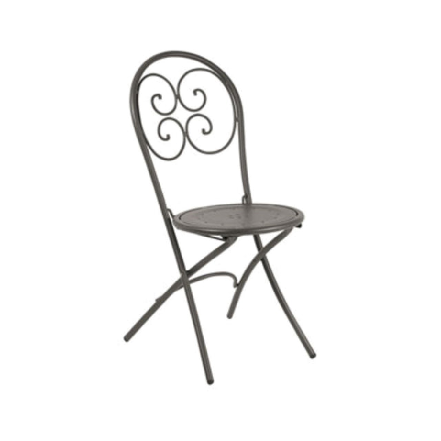 Emuamericas Llc E924 Pigalle Folding Side Chair Outdoor/indoor Steel With Design Pattern Back