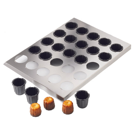 Matfer 347417 Exoglass® Cannele Baking Set 16 Per Sheet 2-1/6" Dia. X 2-1/6"H