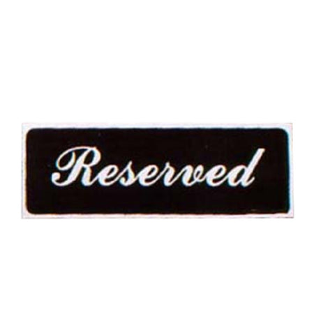 Vollrath 4135 Reserved Sign 3" X 9" Tabletop Tent