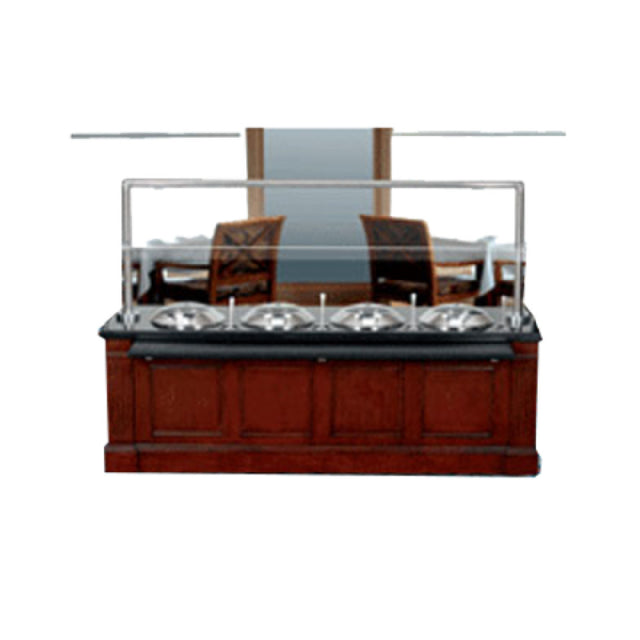 Bon Chef 50102 Induction Buffet Station 96"W X 30"D X 34-1/2"H With Drop Leaf And (4) Electric Chafing Dish Heaters (12090)