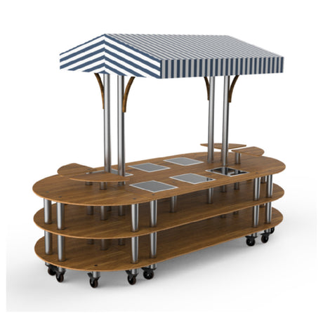 Steelite MGCMLD03BSWW - Round Warming Induction Market Station, 130.0" X 59.0" X 96.0"