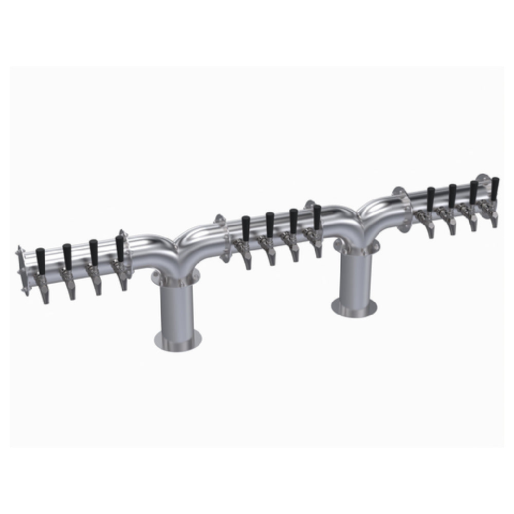 Krowne KDPY-12S Krowne Double Pipe Y-Tower Twelve Faucets Handles And Faucets Not Included