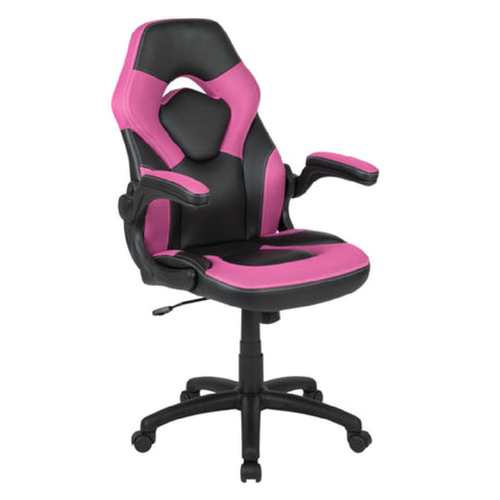 Flash Furniture CH-00095-PK-GG X10 Gaming Chair 250 Lb. Weight Capacity LeatherSoft Upholstery With Mesh Inserts