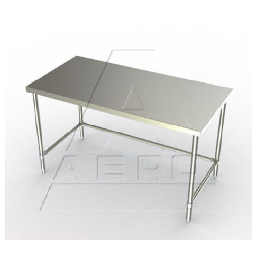 AERO Manufacturing 3TSX-2460 Delux™ Work Table 60"W X 24"D X 35"H 16/304 Stainless Steel Top Reinforced With (2) Galvanized Steel Box Channels