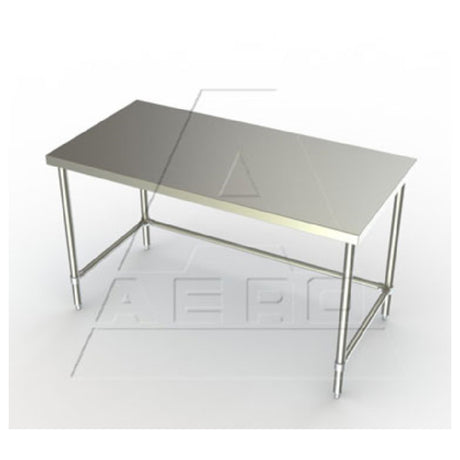 AERO Manufacturing 2TSX-3084 Premium Work Table 84"W X 30"D X 35"H 14/304 Stainless Steel Top Reinforced With (3) Galvanized Steel Box Channels