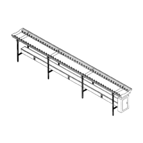 Dinex DXIESSW10 Tray Make-Up Conveyor 2" Nylon Skate Wheels 10' Section