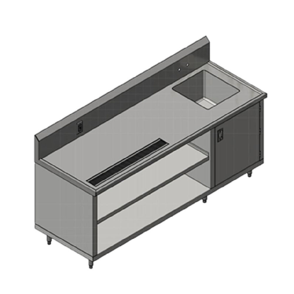 John Boos 4CB4R10-3096-R Beverage Table Cabinet Base With Open Front 96"W X 30"D X 45-3/4"H Overall Size