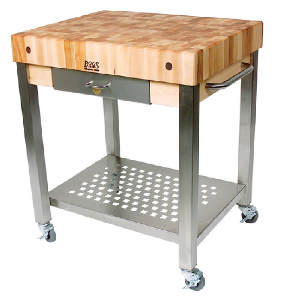 John Boos CUCT24 Cucina Technica Cart 30"W X 24"D X 35"H Overall Size 4" Thick End Grain Top