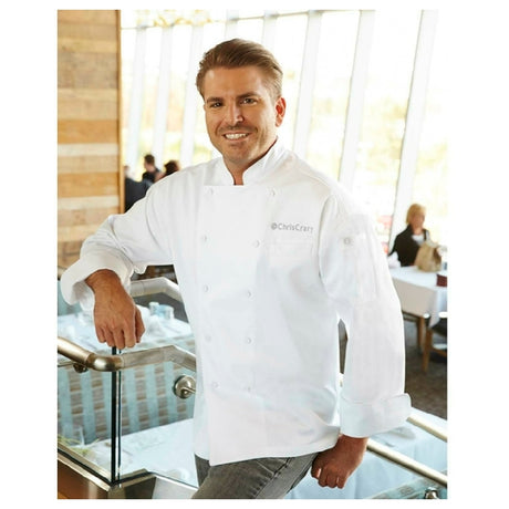 Chef Works EWCCWHT56 Lyon Executive Chef Coat Double-breasted Long Sleeves