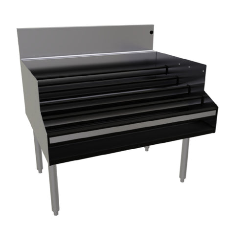 Glastender LDB-36S Underbar Liquor Steps Free Standing 36"W X 29"D (aligns With 24" Deep Units With Single Speed Rail)