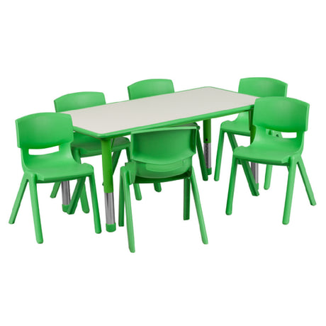 Flash Furniture YU-YCY-060-0036-RECT-TBL-GREEN-GG Preschool Activity Table Set