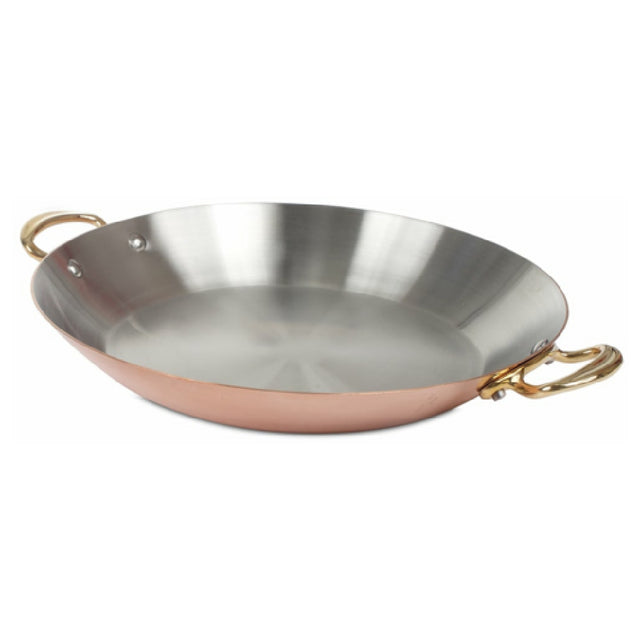 JB Prince R267 32 Mauviel Copper Dish 12.83"W X 16.65"D X 1.57"H Round