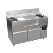 Krowne AL24-LAB48-R Alchemy Series “The Forty-Eight Lab” Is An Innovative Mise-en-place Station With A Generous 28” Wide Perforated Cocktail Prep Area And An Integrated Garnish Station Above A Fully Insulated Horizontal Well. Also Includes (2) A