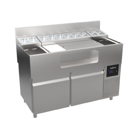 Krowne AL24-LAB48-R Alchemy Series “The Forty-Eight Lab” Is An Innovative Mise-en-place Station With A Generous 28” Wide Perforated Cocktail Prep Area And An Integrated Garnish Station Above A Fully Insulated Horizontal Well. Also Includes (2) A