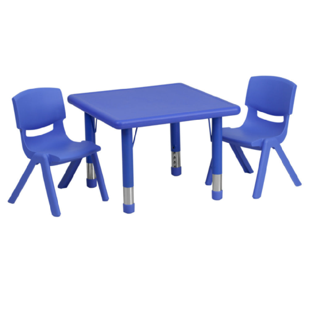 Flash Furniture YU-YCX-0023-2-SQR-TBL-BLUE-R-GG Preschool Activity Table Set Includes (1) Table: 24"W X 24"D X 14-1/2" 23-3/4"H