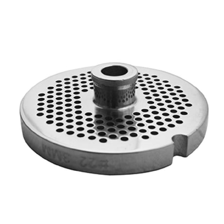 Uniworld Food Service Equipment SS822GP1/8-H Grinder Plate With Hub #221/8" Stainless Steel