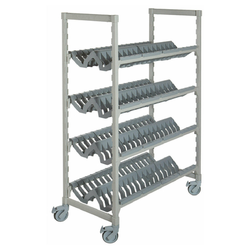 Cambro CPMU244875PDPKG Camshelving® Premium Mobile Angled Drying Rack Cart 24"W X 48"L X 75"H