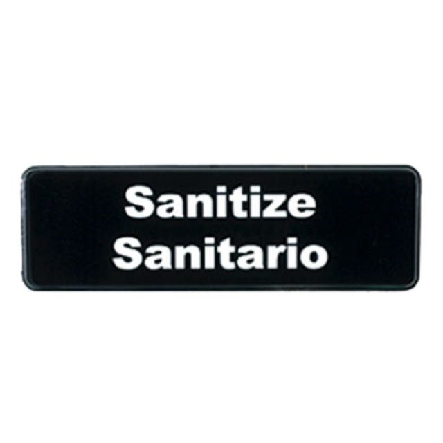 Tablecraft 394595 Cash & Carry Sign 3" X 9" "Sanitize/Sanitario"