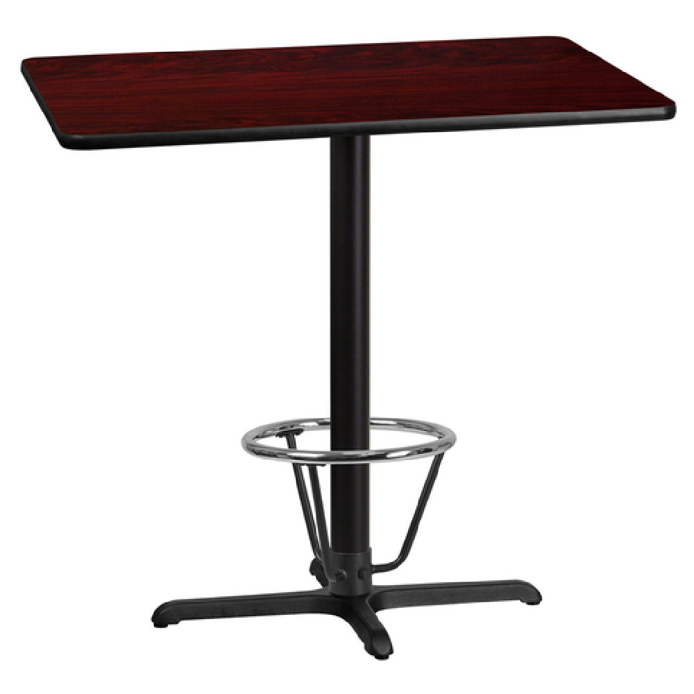 Flash Furniture XU-MAHTB-3042-T2230B-3CFR-GG Table 42"W X 30"D X 43-1/8"H Bar Height