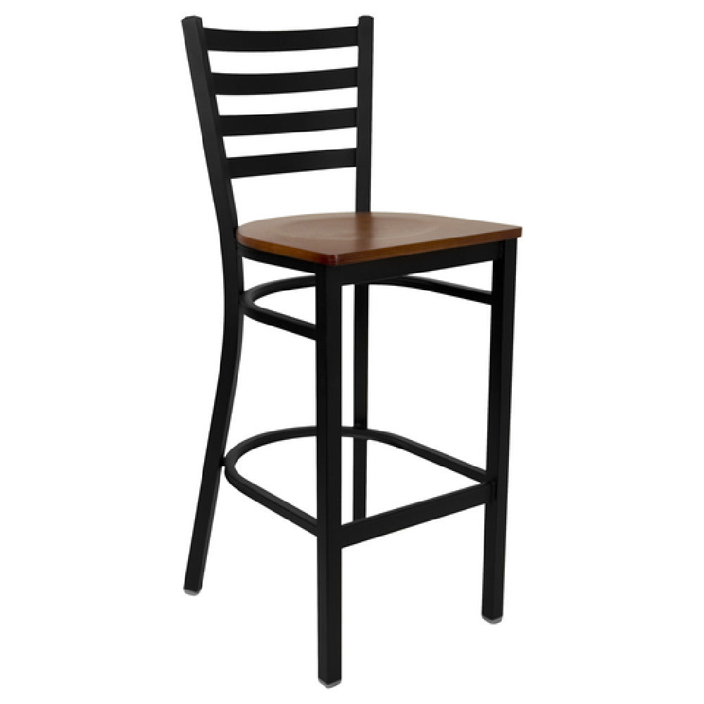 Flash Furniture XU-DG697BLAD-BAR-CHYW-GG Hercules Series Restaurant Bar Stool Metal Ladder Back