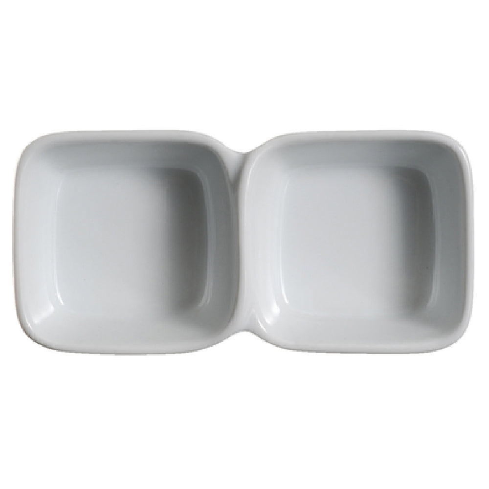 Palate & Plate AW-1802 - Appetizer Dish, (2) 3 Oz. Compartments, 6" X 3" X 1-3/8"H