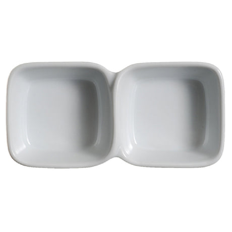 Palate & Plate AW-1802 - Appetizer Dish, (2) 3 Oz. Compartments, 6" X 3" X 1-3/8"H