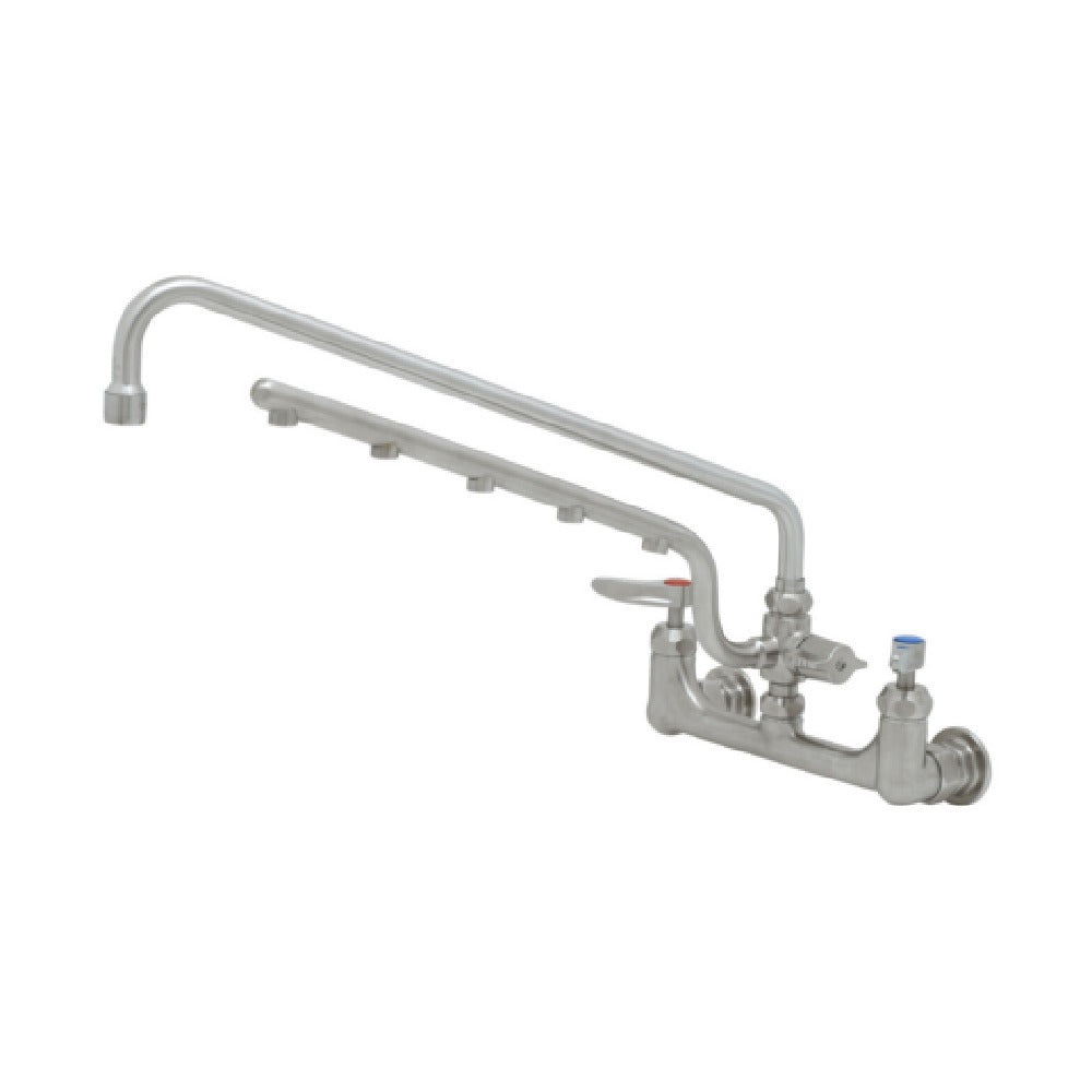 T&S Brass S-0230-U18-CR UltraRinse 8” Wall Mount Mixing Faucet 18" Swing Nozzle With Stream Regulator Outlet