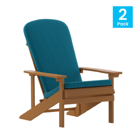 Flash Furniture 2-JJ-C14501-CSNTL-TEAK-GG Charlestown Adirondack Chair All-weather Poly Resin Wood