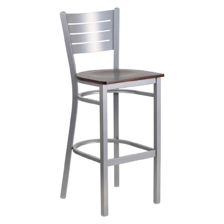 Flash Furniture XU-DG-60402-BAR-WALW-GG Hercules Series Restaurant Bar Stool Metal Cutout Slat Back