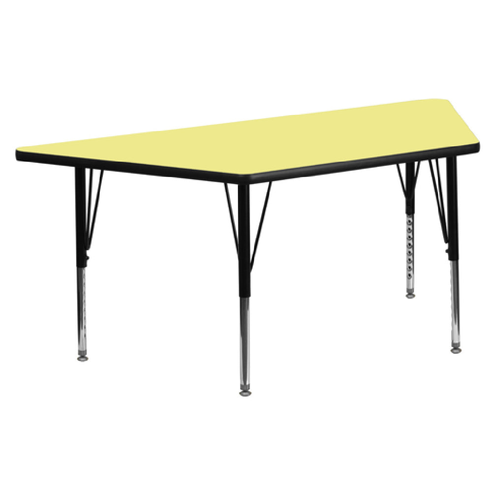 Flash Furniture XU-A3060-TRAP-YEL-T-P-GG Activity Table 57-1/2"W X 26-1/4"D X 16-1/8" To 25-1/8" Adjustable Height