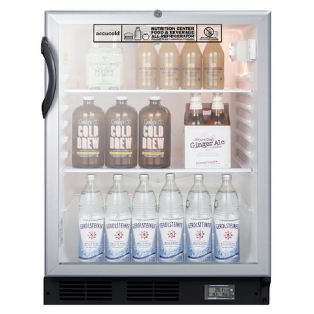 Summit SCR600BGLBINZADA Accucold Nutrition Center Refrigerator Undercounter Built-in Or Freestanding