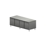 BK Resources CST-3084HL2 Chef Table With Hinged Doors And Lock Doors On Both Sides