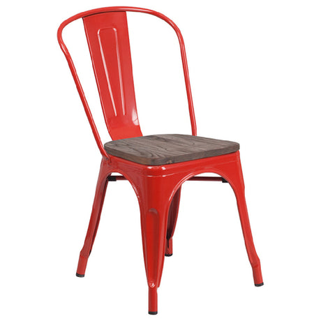 Flash Furniture CH-31230-RED-WD-GG Stacking Side Chair 500 Lb. Weight Capacity