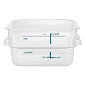 Hubert 86173 - HUBERT® 2 Qt Clear Plastic Storage Container - 7"L X 7"W X 3 1/2"D