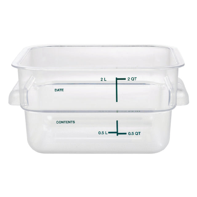 Hubert 86173 - HUBERT® 2 Qt Clear Plastic Storage Container - 7"L X 7"W X 3 1/2"D