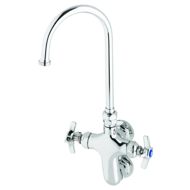 T&S Brass B-0316 Double Pantry Faucet Splash-mounted Swivel Gooseneck Nozzle