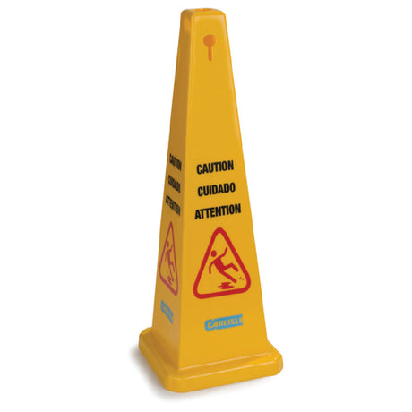 Carlisle 3694104 Carlisle Safety Cone Floor Sign "Caution" 12-1/2"W X 36"H