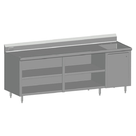 SPG BC-96R - Universal Stainless Beverage Counter, 96" Long, 30" Wide