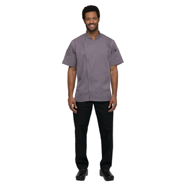 Chef Works BCSZ009PURM Springfield Chef Coat Single-breasted Short Sleeves