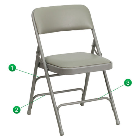 Flash Furniture HA-MC309AV-GY-GG Hercules Series Folding Chair 300 Lb. Weight Capacity