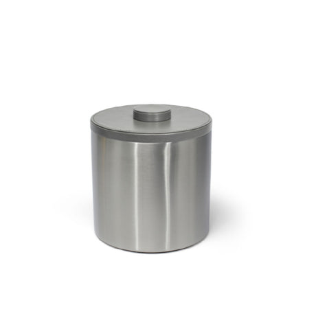 FOH RIB048BSS21 3qt Round Brushed Stainless Ice Bucket Silver With London Smoke Lid