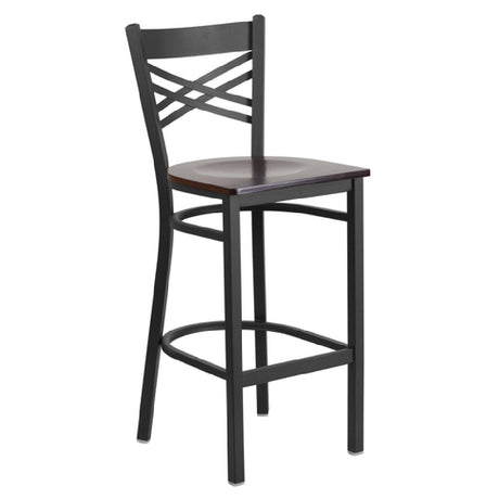 Flash Furniture XU-6F8BXBK-BAR-WALW-GG Hercules Series Restaurant Bar Stool Metal X-back